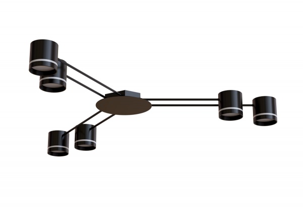 Люстра стельова Hopfen STARK CL-6-133 6xGX53 BK 6xGX53 чорний 