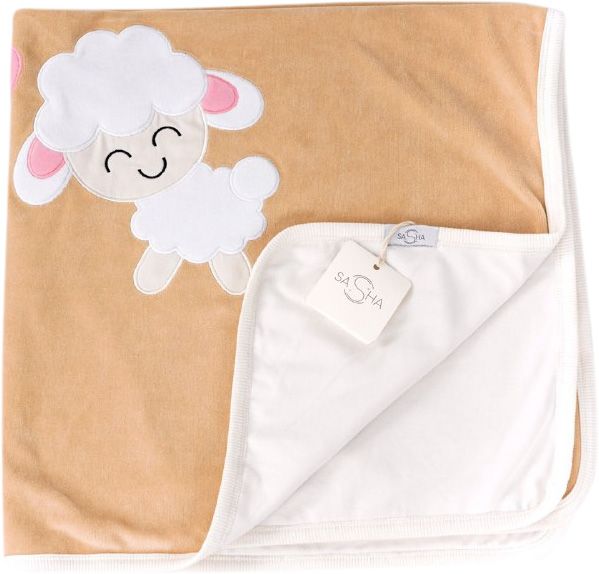 Плед Sasha Детский Essence Овечка 90*90 бежевый 115/15 