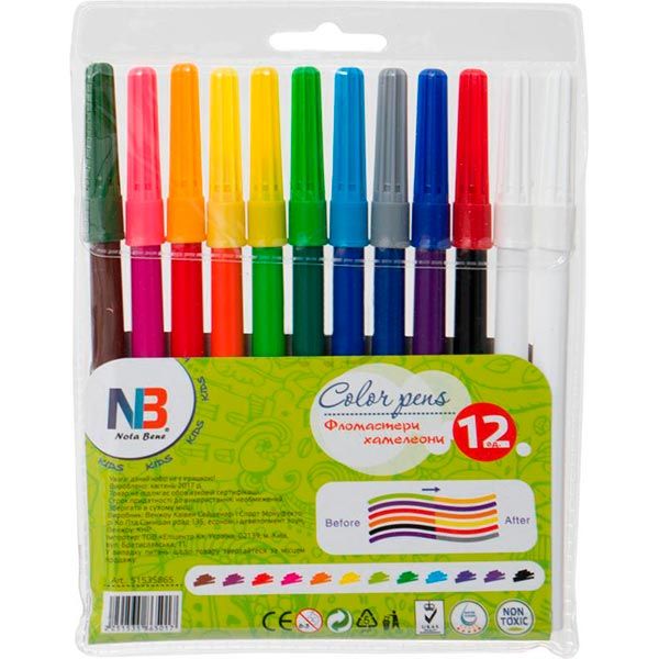 Фломастеры Nota Bene Хамелеон 12 шт