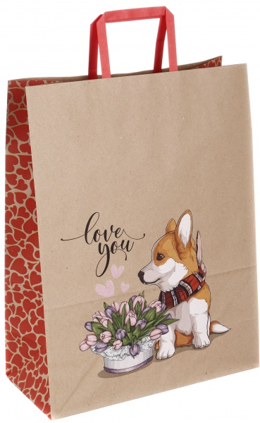 Пакет паперовий з ручками бурий KGB 324215 32х15х42 см в асортименті Art studio of happiness