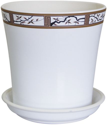 Горшок керамический Ориана-Запорожкерамика Вуаль сакура круглый 2,3л белый (071-0-041) 