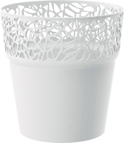 Кашпо пластиковое Prosperplast Naturo круглый 1,7л белый (78985-449) 