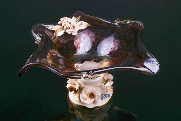 Фруктовница коричневая Punte Forato 30 см White cristal