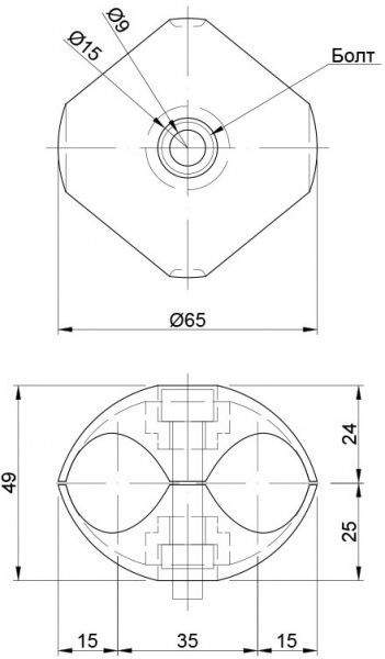 Соединение для трубы  R-4 параллельное для двух труб