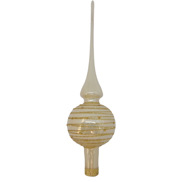 Верхівка для ялинки скляна d70 мм (F497) шампань 