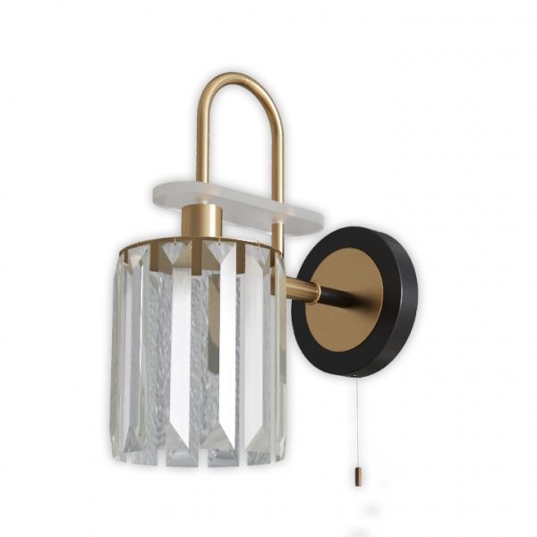 Бра Hopfen Bogen CP-BK 1x60 Вт E14 чорний/золото 