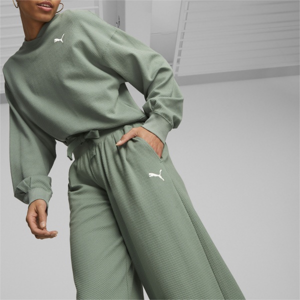 Брюки Puma HER HIGH WAIST STRAIGHT PANTS 67600744 р. XL зеленый