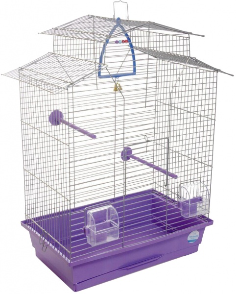 Клетка Природа Изабель-2 для птиц 44x27x65 хром/фиолетовая PR241478 