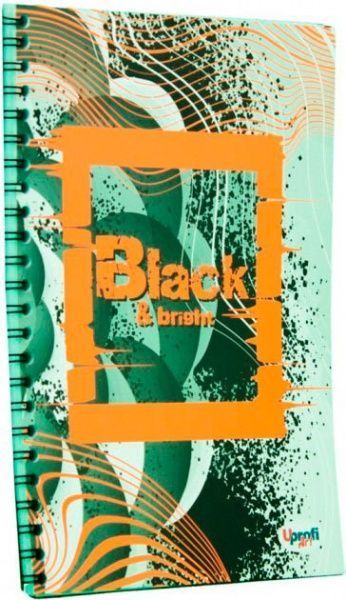 Книга для записей Office Black & Bright А5 40 листов orange Uprofi plan