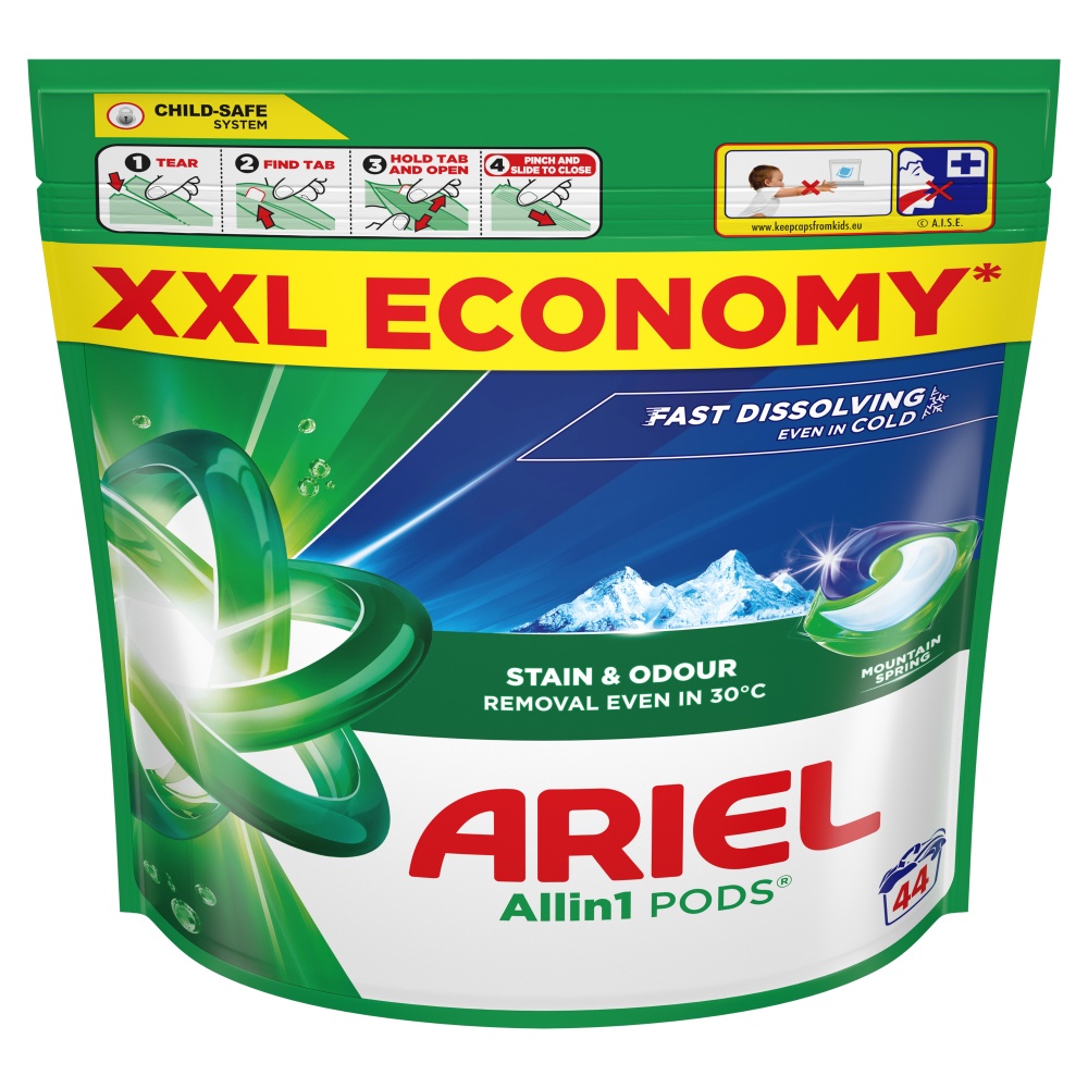 Капсулы для машинной стирки Ariel Все-в-1 Горный источник 44 шт.
