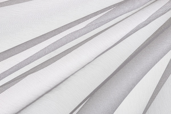 Ткань тюлевая 300 см сетка серая полоска 375116/603 