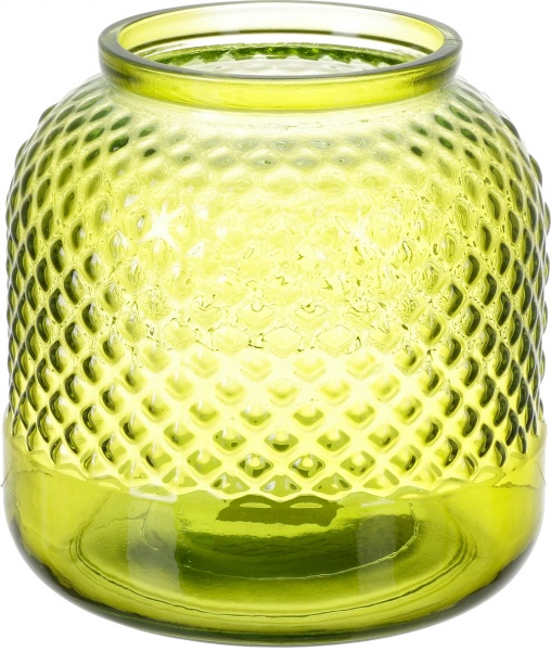 Ваза стеклянная San Miguel DIAMANTE 19 см зеленый блеск 