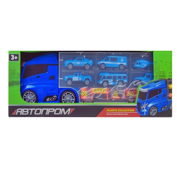 Автовоз Автопром Трейлер з машинками 8081A