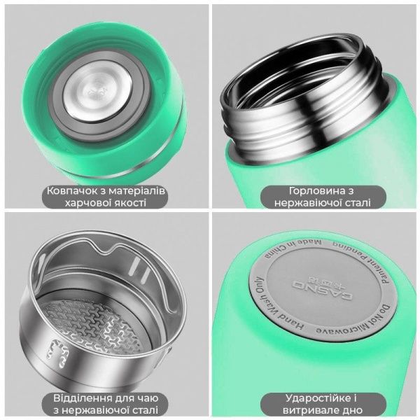 Термопляшка 450 мл Casno м'ятний KXN-6059_Green