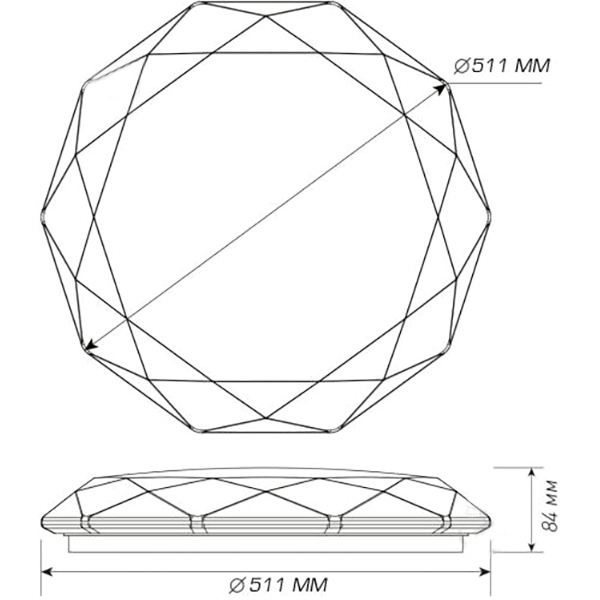 Світильник світлодіодний Hopfen Almaz з пультом ДК 70 Вт білий 3000-6500 К 
