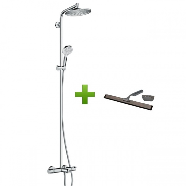 Душевая система Hansgrohe Crometta S 240 Showerpipe 27320000 + скребок