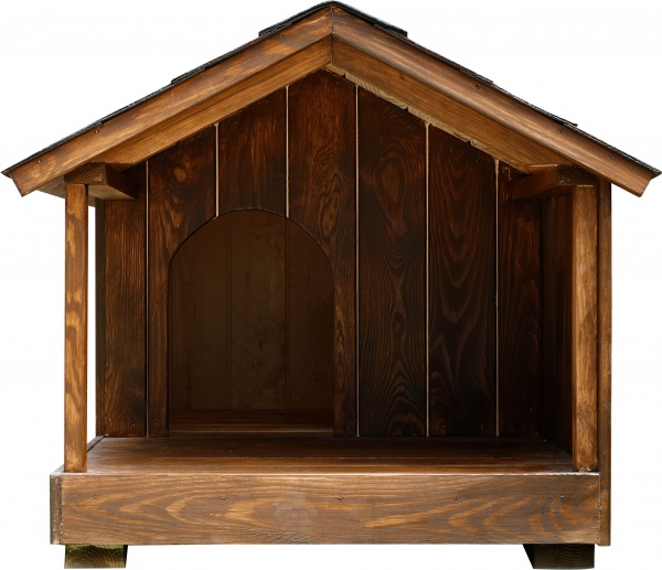 Дом для собак С навесом 1300х750 мм средняя сосна цельная двухскатная крыша