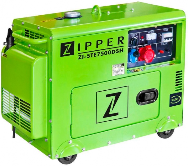 Генератор дизельний Zipper 5,9 кВт/ 6,5 кВт 380 В ZI-STE7500DSH — фото 1
