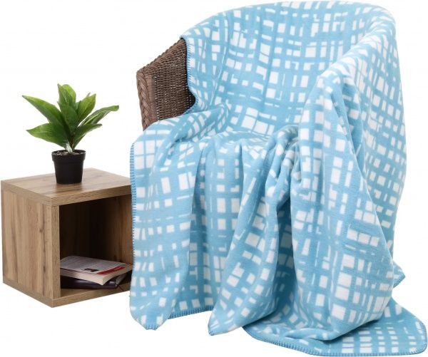 Плед Bright Bouquet Sketch Aqua 150x200 см голубой с белым Biederlack 