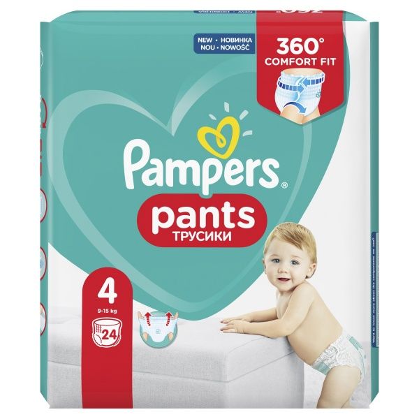 Підгузки-трусики Pampers Pants Розмір 4 (9-15 кг) 24 шт.