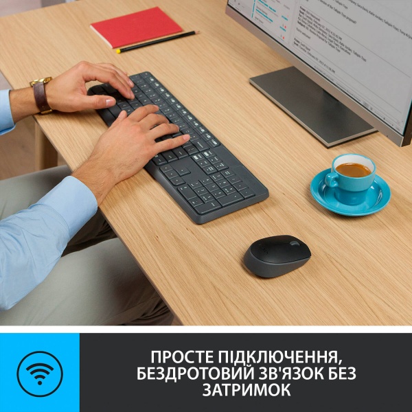 Комплект клавіатура та миша Logitech Wireless Combo MK235 - INTNL - US Intrernational layout (L920-007931) 