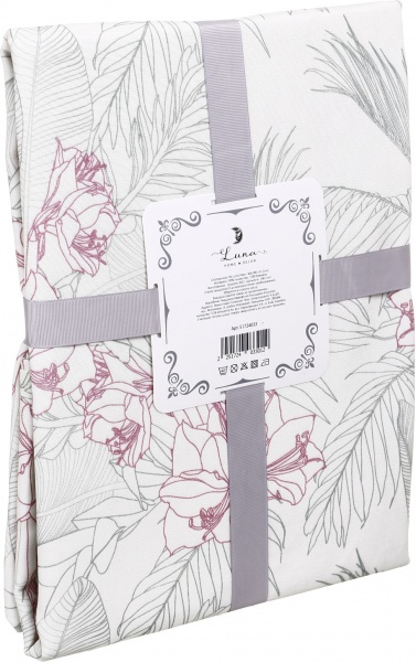 Скатерть Nika 140x180 см белый с рисунком Luna 