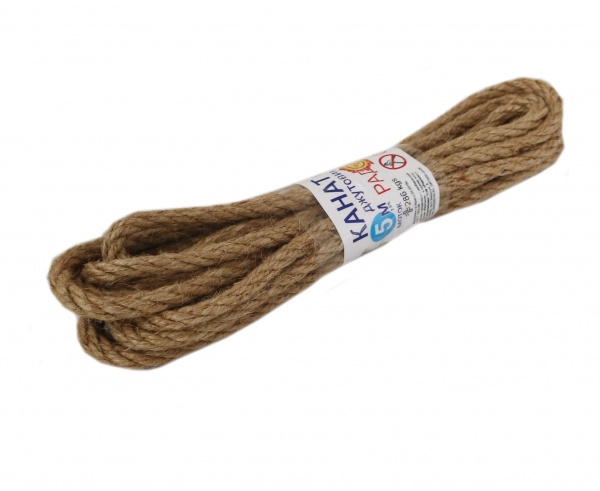 Канат Радосвіт джутовий кручений діаметр 8 мм моток 5 м 8 мм 5 м світло-кавовий 0,135 кг