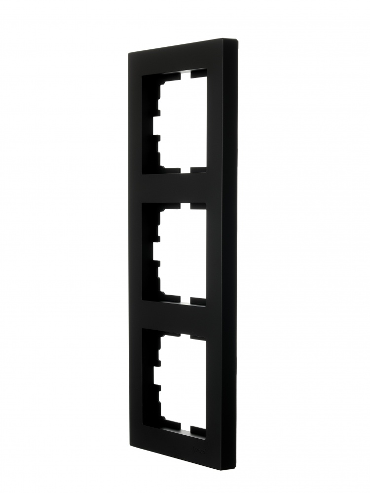 Рамка тримісна Lezard Vesna вертикальна антрацит 742-4200-153