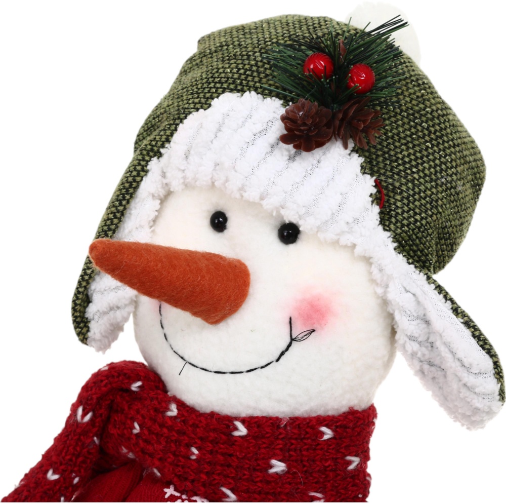 Декорация новогодняя Снеговик весельчак что сидит в ассортименте AZ230285AB 56 см