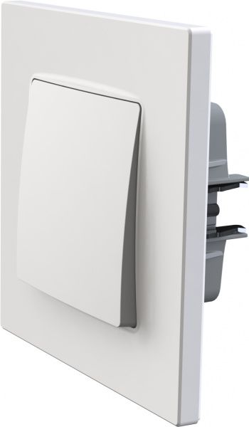 Переключатель проходной одноклавишный Plank Electrotechnic Classic/Nordic без подсветки 10 А 250В белый PLK0211031