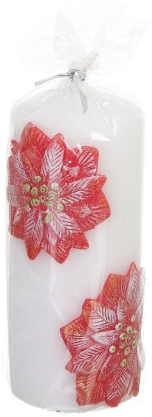 Свічка Циліндр декоративна Різдвяник червона 70х150 Pako-If