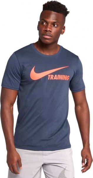 Футболка Nike TRAINING SWOOSH TEE 777358-472 L синій