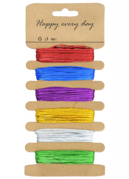 Набір стрiчок для пакування 19334 6 шт. 0,3 см 5,5 м різнокольоровий 