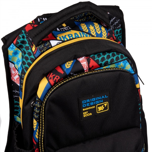 Рюкзак школьный YES Fashion T-133 Welcome to Ukraine черный