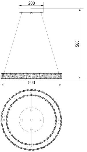 Люстра світлодіодна Strotskis Grasia пульт ДУ 18 Вт хром 90023/1 