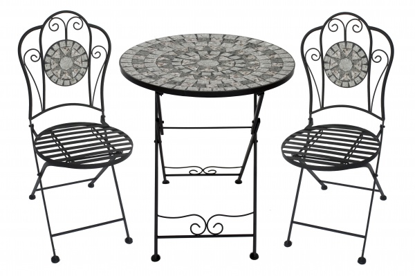 Комплект металлической мебели Флоренция с покрытием мозаика стол черный 