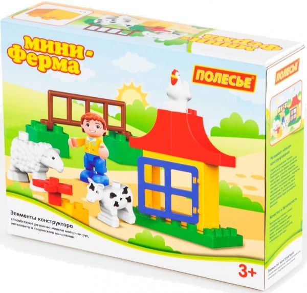 Конструктор строительный Полесье Макси - Мини-Ферма 77660