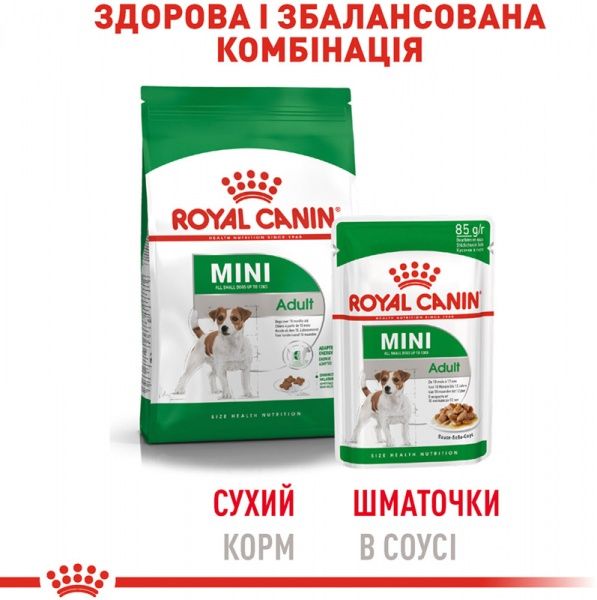 Корм Royal Canin для собак MINI ADULT (Мини Эдалт соус), пауч, 85 г