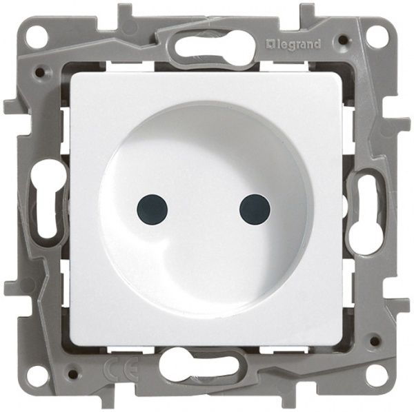 Розетка без заземлення Legrand Etika 2К 16 А без шторок білий 672220