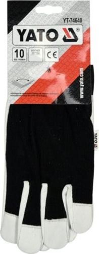 Рукавицы YATO бело-черные с покрытием кожа XL (10) YT-74640