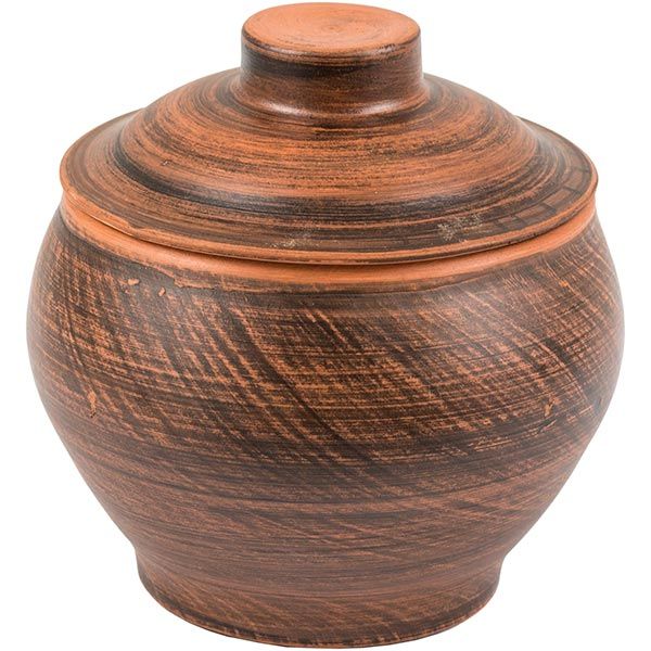 Горщик з кришкою гладкий керамічний 500 мл