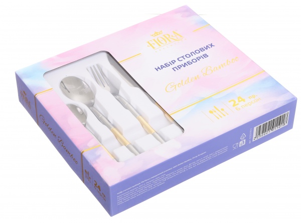Набір столових приборів Golden bamboo 24 предметb Fiora