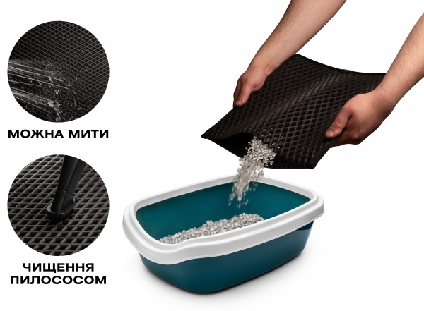 Килимок для туалету EVAtech Kitty 60х40 см чорний ромб