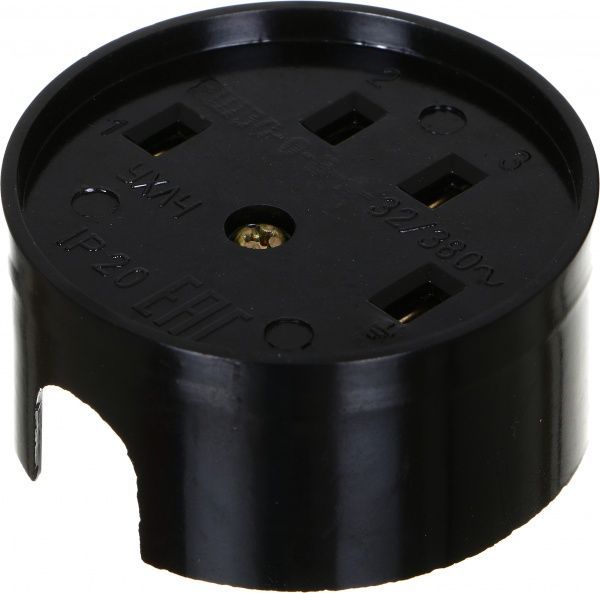 Соединитель электрический с заземлением UP! (Underprice) РШ-ВШ 32 А черный YK-504F-BK