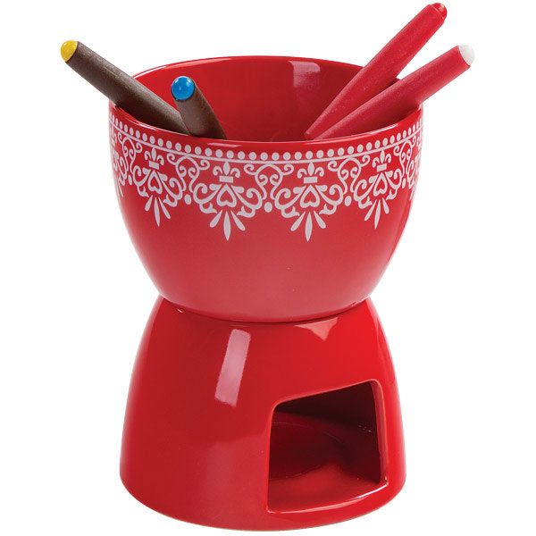 Набор для фондю Узор красный 550 мл