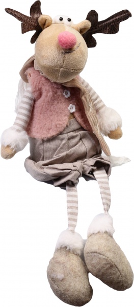 Декорация новогодняя Лосик сидящий в ассортименте 20 см 