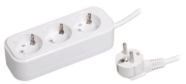 Удлинитель IEK Classic с заземлением 3 гн. белый 5 м WYP11-16-03-05-Z 