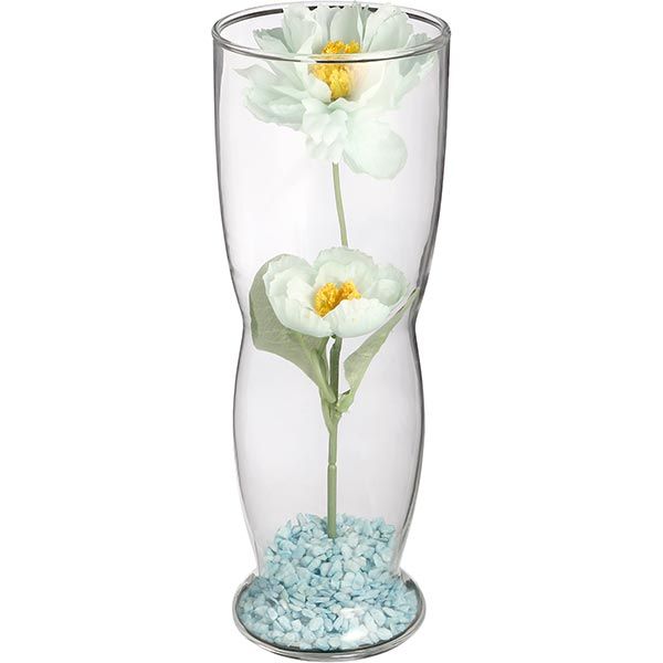 Ваза декоративная Tiffany фигурная с цветком и песком 28 см