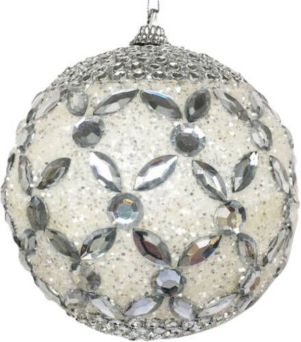 Шар пенопластовый Сетка из камней 10 см серебряный
