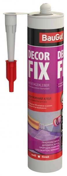 Клей монтажний BauGut Decor Fix для елементів декору білий 310 мл 